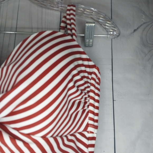 Kona Sol Brown and White Striped One Piece Swimsuit Size L NWT - Picture 2 of 11